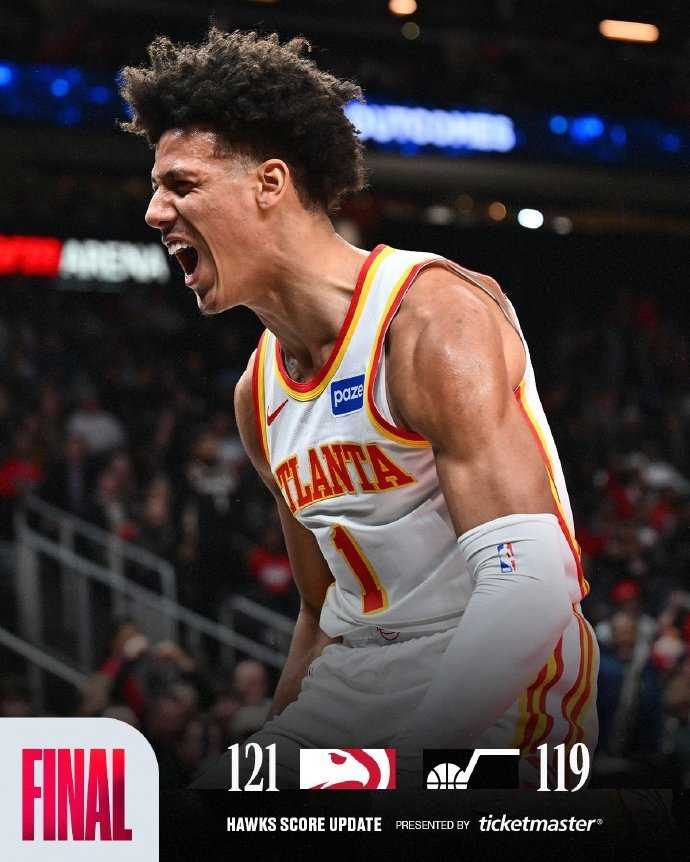 老鹰4人20+，准绝杀爵士！杰伦22+16+15，新援首秀26分11板5助4帽